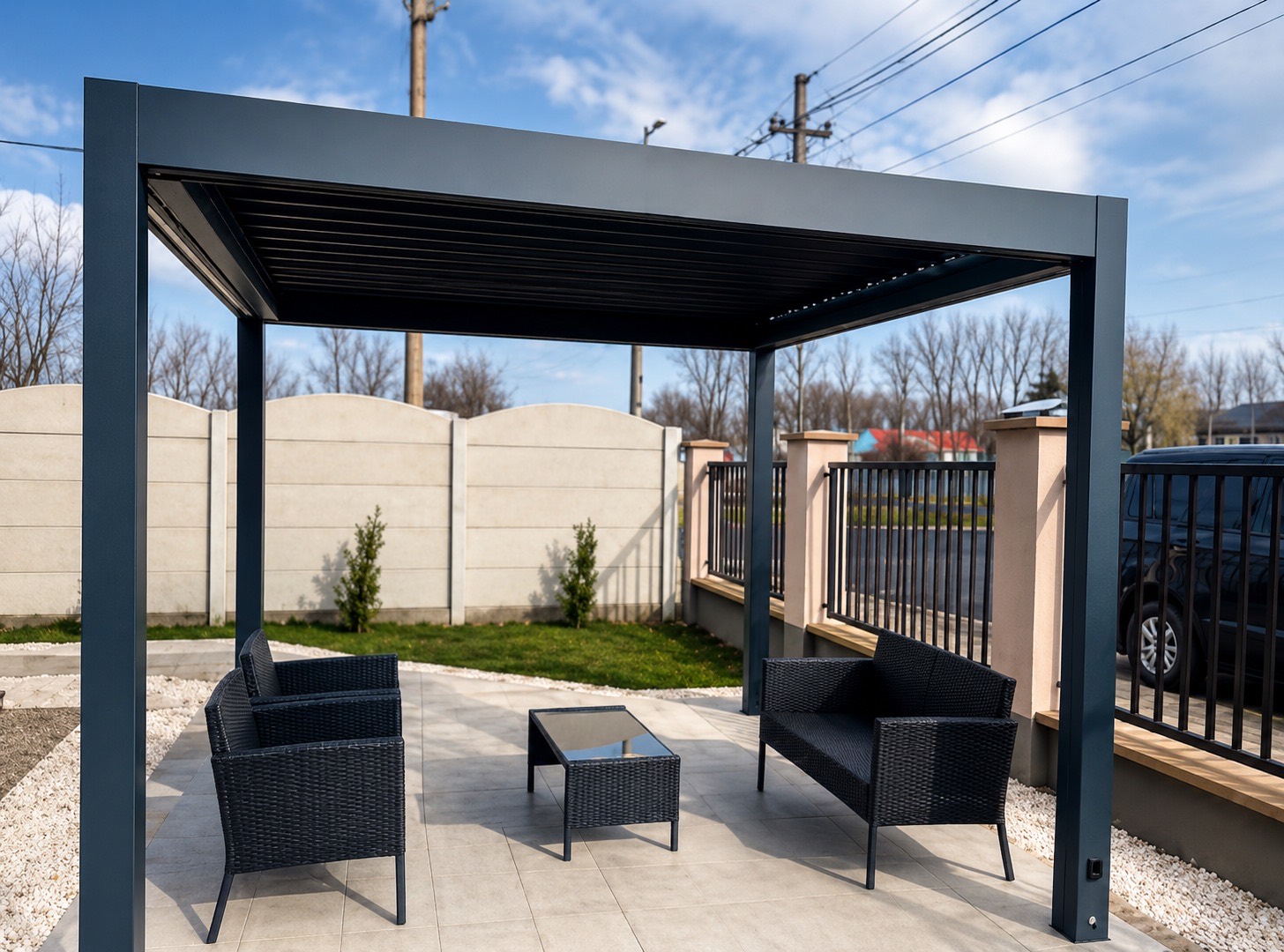 Alumínium pergola terasz fölött
